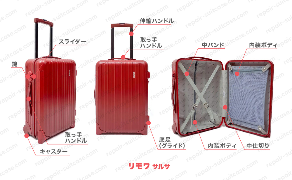 リモワ サルサ（RIMOWA SALSA）スーツケース修理のポイントを図解で解説